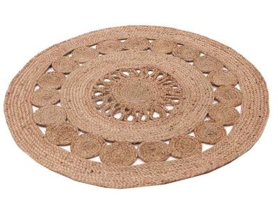 Tapis rond en jute ajourée 90 cm