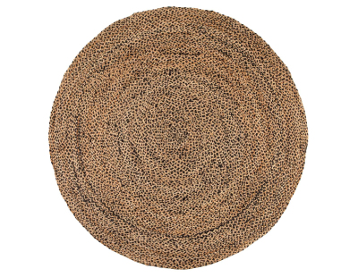 Tapis rond en jute et coton Elliot 160 cm (Carbone)