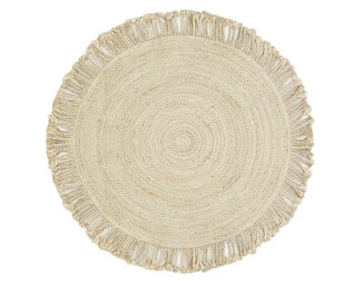 Tapis rond en jute avec franges