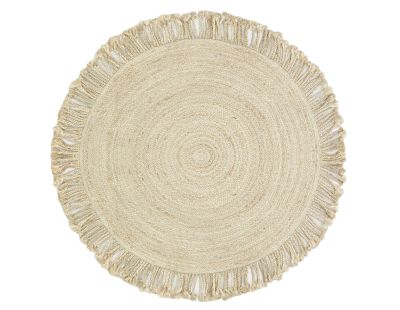 Tapis rond en jute avec franges