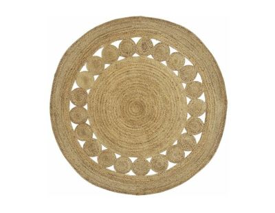 Tapis rond en jute naturelle ajourée (Diamètre 180cm)