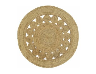Tapis rond en jute naturelle ajourée (Diamètre 150cm)