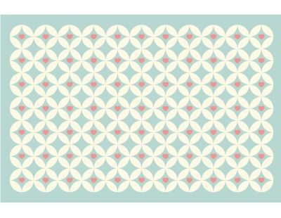 Tapis en vinyle carreaux de ciment Coeur (60 x 40 cm)