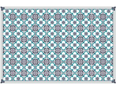 Tapis en vinyle effet carreaux de ciment (90 x 60 cm)