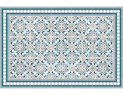 Tapis en vinyle effet carreaux de ciment classic bleu (90 x 60 cm)