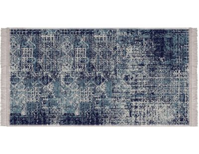 Tapis en vinyle effet tissage bleu nuit (140 x 70 cm)
