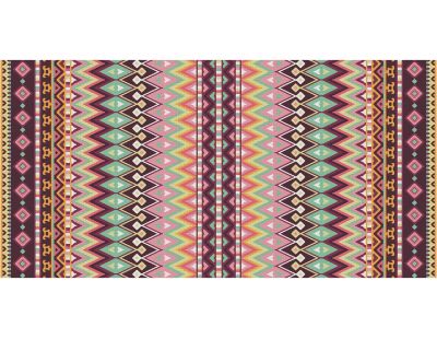 Tapis en vinyle effet tissage rouge multicolore (140 x 70 cm)