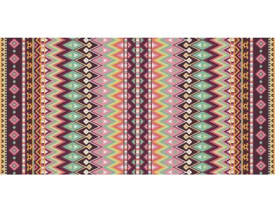 Tapis en vinyle effet tissage rouge multicolore (140 x 70 cm)