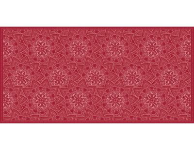 Tapis en vinyle fleurs mandala rouge (140 x 70 cm)