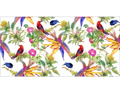 Tapis en vinyle motifs floraux (140 x 70 cm)