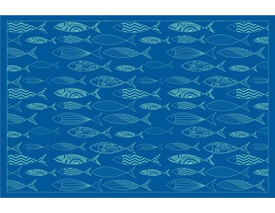 Tapis en vinyle motifs poissons (90 x 60 cm)
