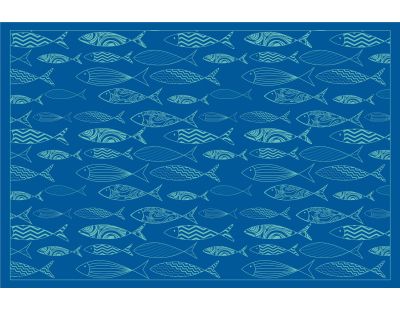 Tapis en vinyle motifs poissons (90 x 60 cm)