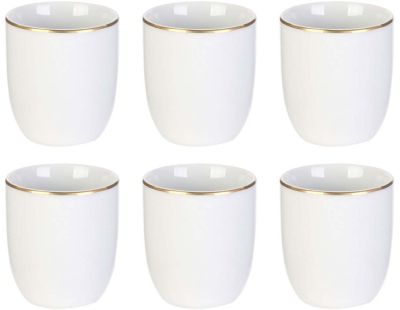 Tasse en porcelaine liseré doré 18 cl (Lot de 6)