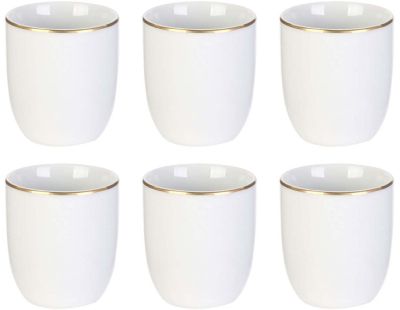 Tasse en porcelaine liseré doré 18 cl (Lot de 6)