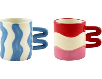 Lot de 6 tasses à thé et sous-tasses, veldi Couleur blanc La