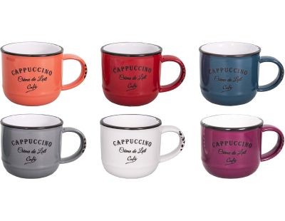 Tasses colorées en céramique Bistrot (Lot de 6) (15 cl - Cappuccino)