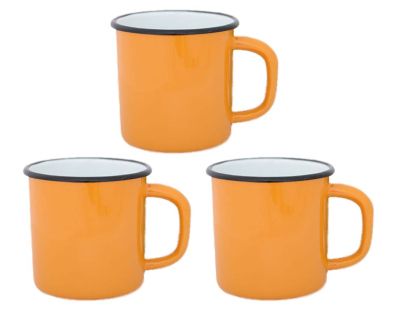 Tasses en émail coloré Classic (Lot de 3) (Jaune)