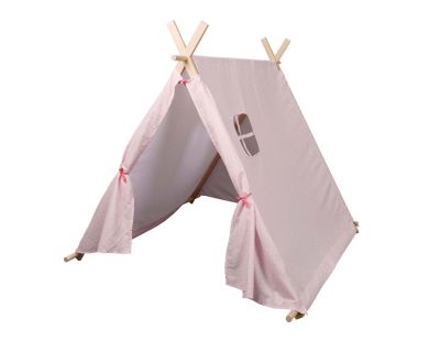 Tente enfant en tissu 105 cm Little world (Rose et blanc)