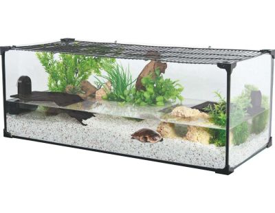 Terrarium pour tortue aquatique Karapas pro 70 litres (Noir)