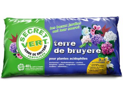 Terre de bruyère bio pour plantes acidophiles (40 litres)