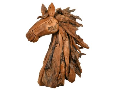 Tête de cheval en teck