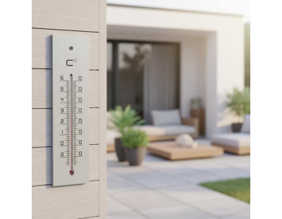 Thermomètre en médium contemporain (Gris - 30 cm)