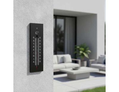 Thermomètre en médium contemporain (Noir - 22 cm)