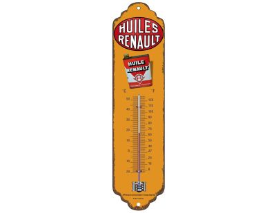 Thermomètre en métal Pub 28 x 6.5 cm (Huiles Renault)