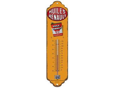 Thermomètre en métal Pub 28 x 6.5 cm (Huiles Renault)
