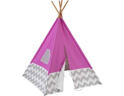 Tipi enfant en toile et bambou (Rose)