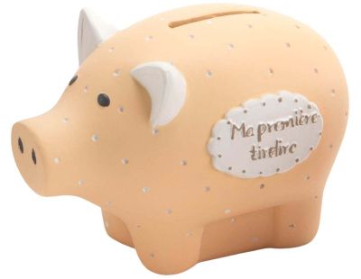 Tirelire cochon incassable blanc Babytolove pour enfant de 3 ans à 12 ans