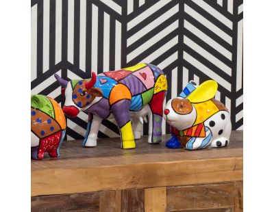 Tirelire en dolomite peinture multicolore (Lapin)