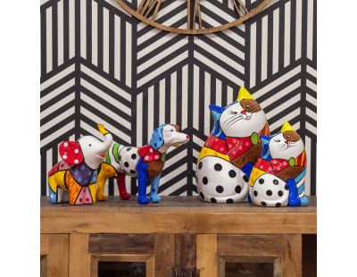 Tirelire en dolomite peinture multicolore (Chien)