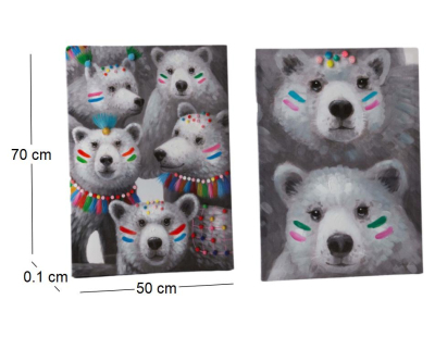 Toiles ours apaches 50 x 70 cm (Lot de 2)