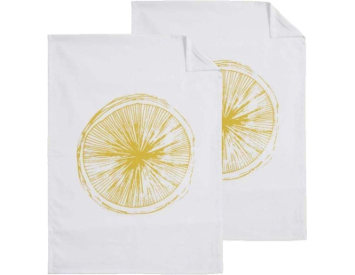 Torchon de cuisine en coton Citron (Lot de 2)