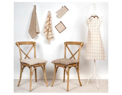 Torchons en coton FLEX (Gros carreaux beige)