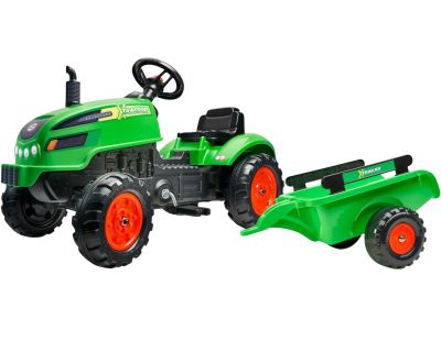 Tracteur pour enfant à pédales avec capot ouvrant et remorque X Tractor