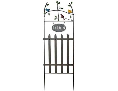 Treillage en fer jardin avec oiseaux 42 x 2 x 130 cm