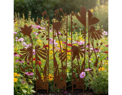 Treillis brise vue en 5 parties Fleurs (S : 87 x 1,5 x 117,2 cm)