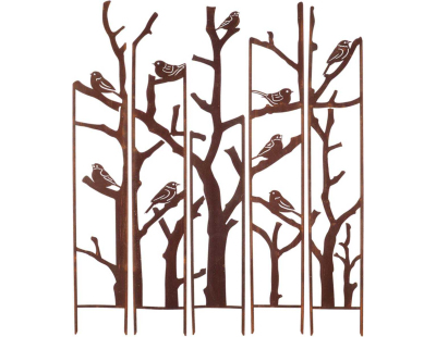 Treillis brise vue en 5 parties Oiseaux (L : 137,5 x 1,5 x 170 cm)