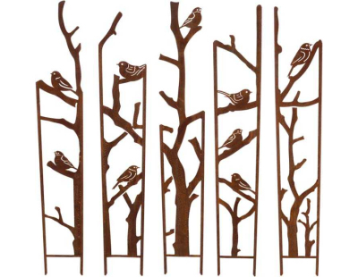 Treillis brise vue en 5 parties Oiseaux (S : 87 x 1,5 x 117,2 cm)