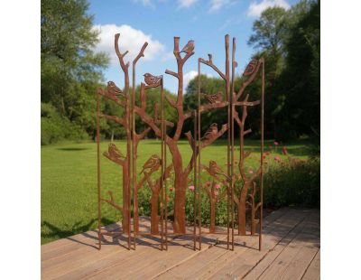 Treillis brise vue en 5 parties Oiseaux (S : 87 x 1,5 x 117,2 cm)