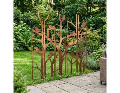 Treillis brise vue en 5 parties Oiseaux (S : 87 x 1,5 x 117,2 cm)