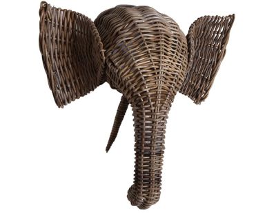 Trophée tête d'animal en poelet gris (Eléphant)