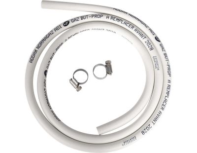 Tuyau gaz souple 6 x 12 mm 1m50 avec 2 colliers