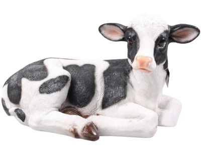Vache couchée en résine 34 x 21 x 21.5 cm