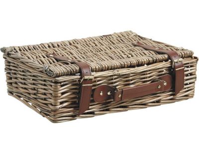 Valise de rangement en osier vieilli (1)