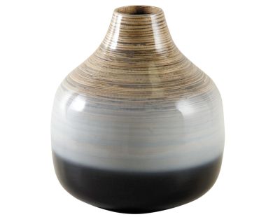 Vase boule bambou laqué