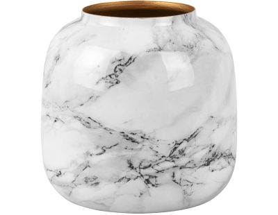 Vase effet marbre Marble sphere 17.5 x 17 cm (Blanc)