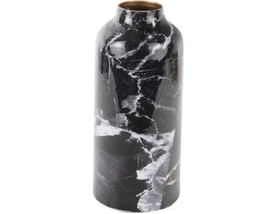 Vase effet marbre Marble straight 9 x 20 cm (Noir)